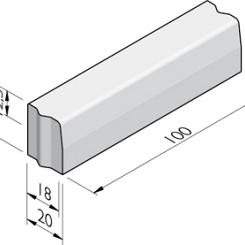 Trottoirband 18/20x25x100 KOMO - Grijs