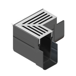 ACO Slim-Line hoekstuk + Blank aluminium rooster
