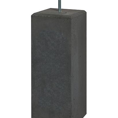 Beton Poer Zwart met facet 14x14x58 cm incl bev.plaat
