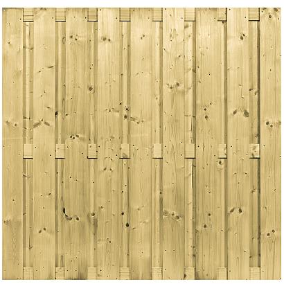 Vuren Scherm Recht Hor./Vert. - 180x180 (t.b.v. betonschutting)