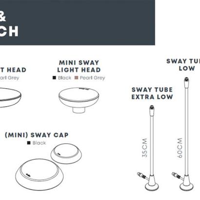 MINI SWAY LIGHT HEAD Pearl Grey (zonder Tube / zonder Base 2)