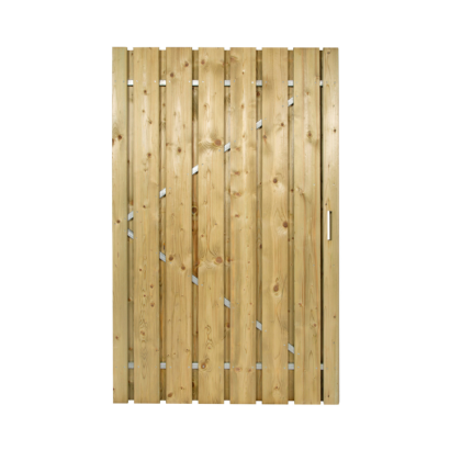 Vuren Deur Recht Vert. + Stalen Frame Links - 120x190