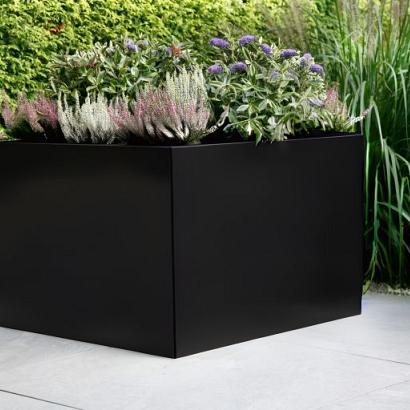 Plantenbak vlak 120x120x60 cm - Grafiet Zwart