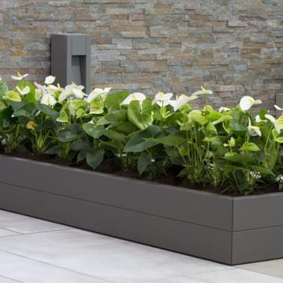 Bloembak Modulair poedercoat TAUPE 300x30x42 cm